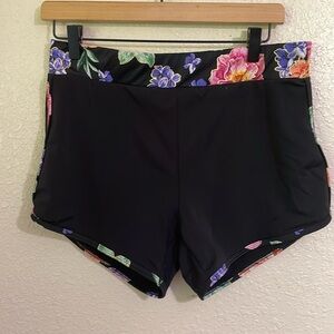 Torrid Floral trim Black Women's swim Shorts